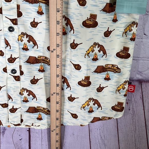 NEW Shinner Bock Edition Magellan Men's Button Down Short Sleeve Shirt. Sz. L - Picture 7 of 12